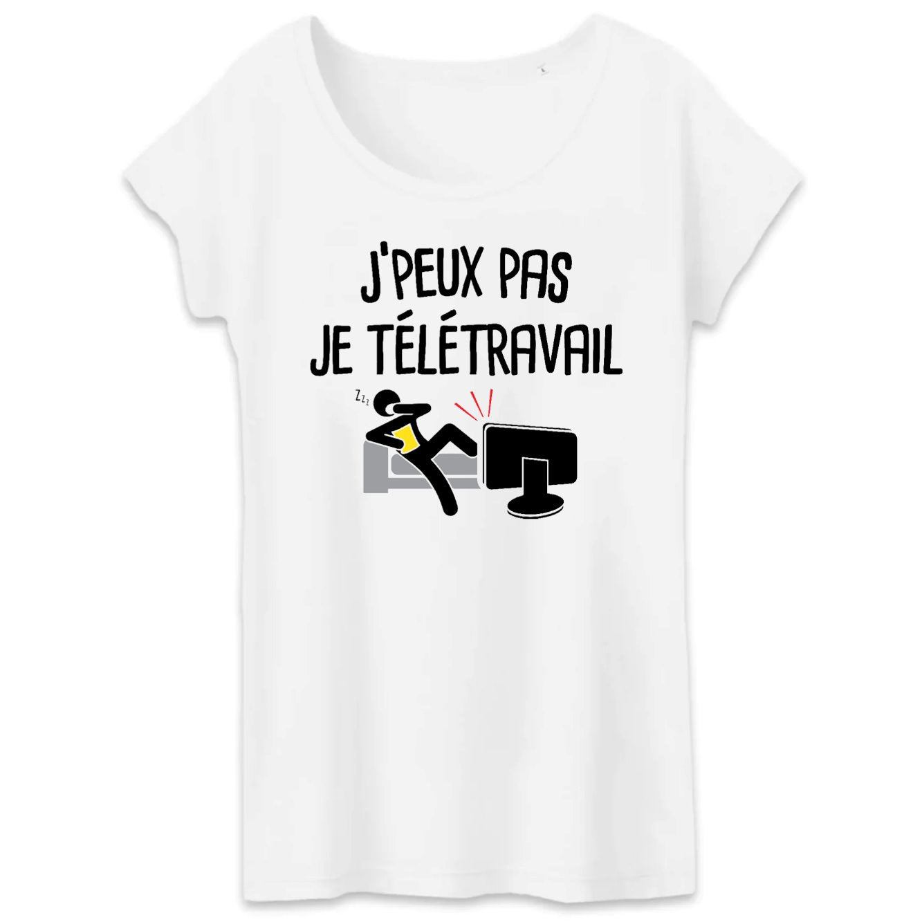 T-Shirt Femme J'peux pas je télétravail