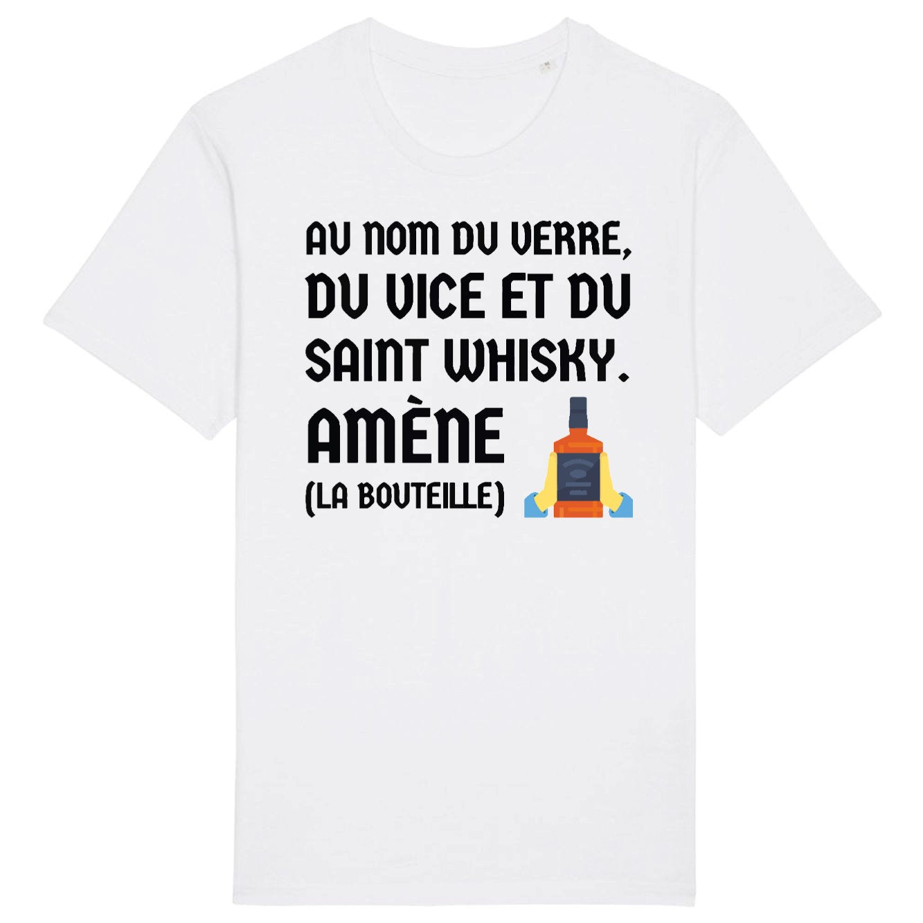 T-Shirt Homme Au nom du verre du vice et du saint whisky