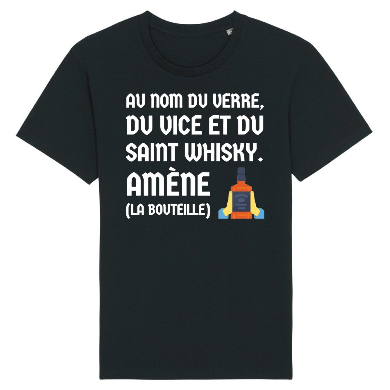 T-Shirt Homme Au nom du verre du vice et du saint whisky