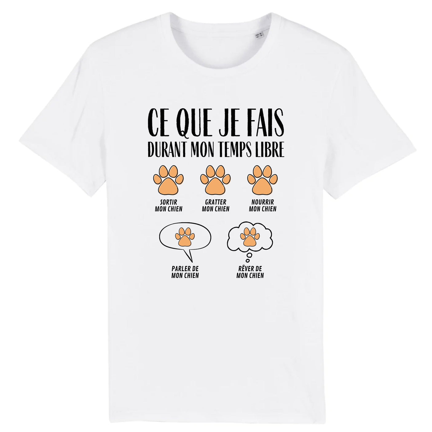 T-Shirt Homme Ce que je fais durant mon temps libre Chien