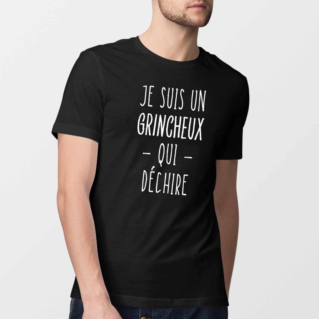 T-Shirt Homme Grincheux qui déchire Noir