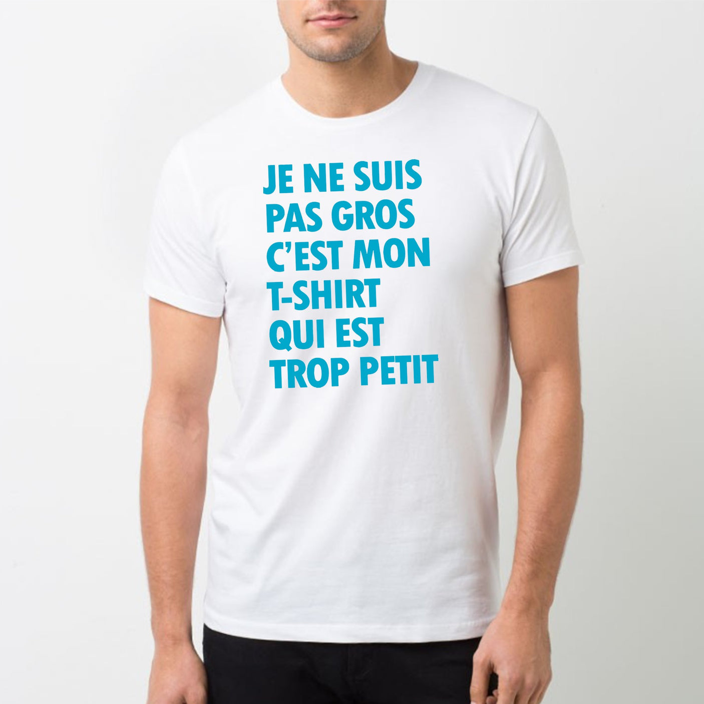T-Shirt Homme Je ne suis pas gros Blanc