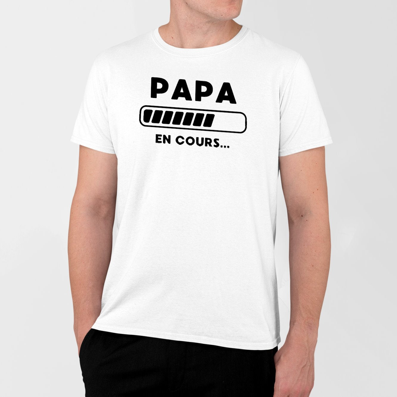 T-Shirt Homme Papa en cours Blanc