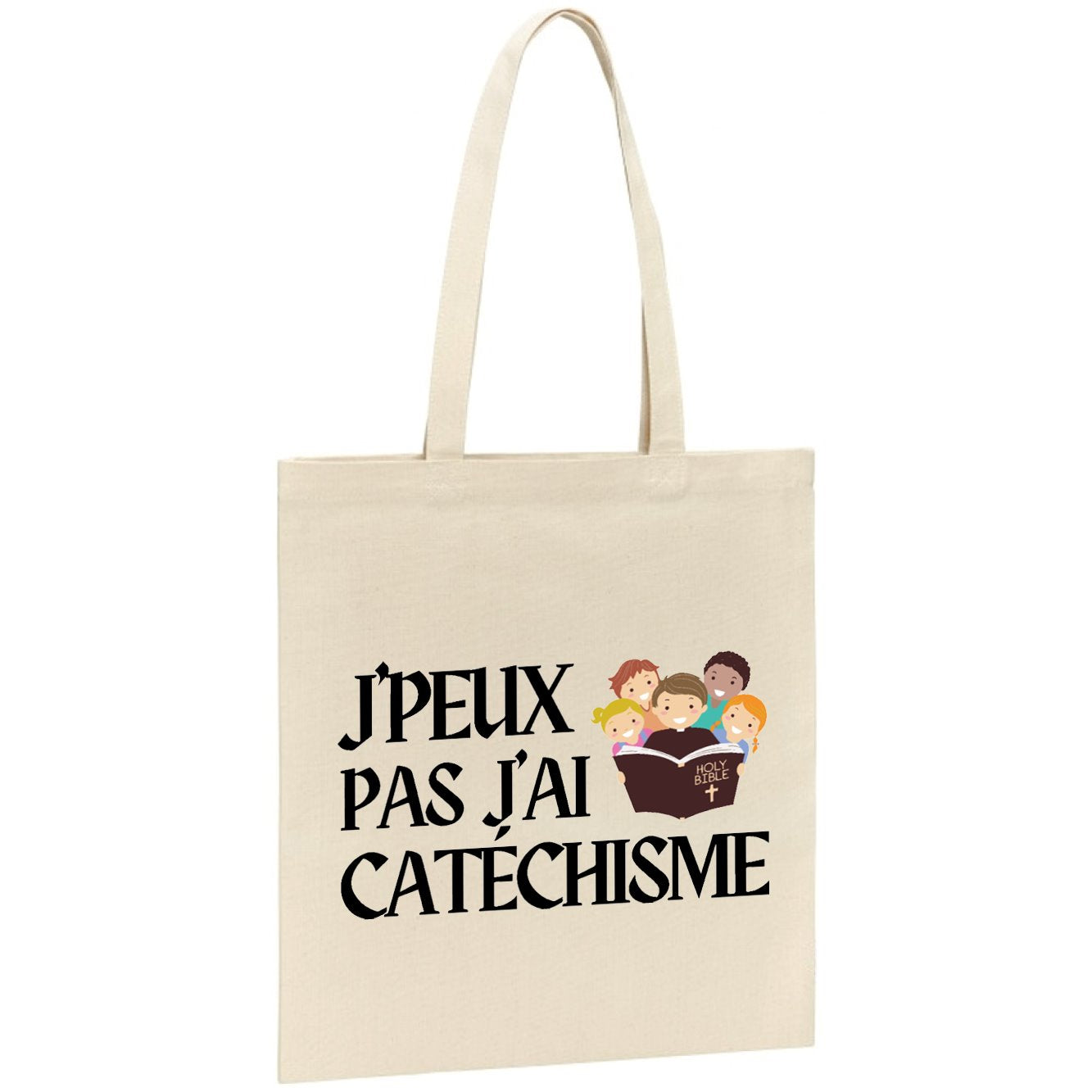 Tote bag J'peux pas j'ai catéchisme