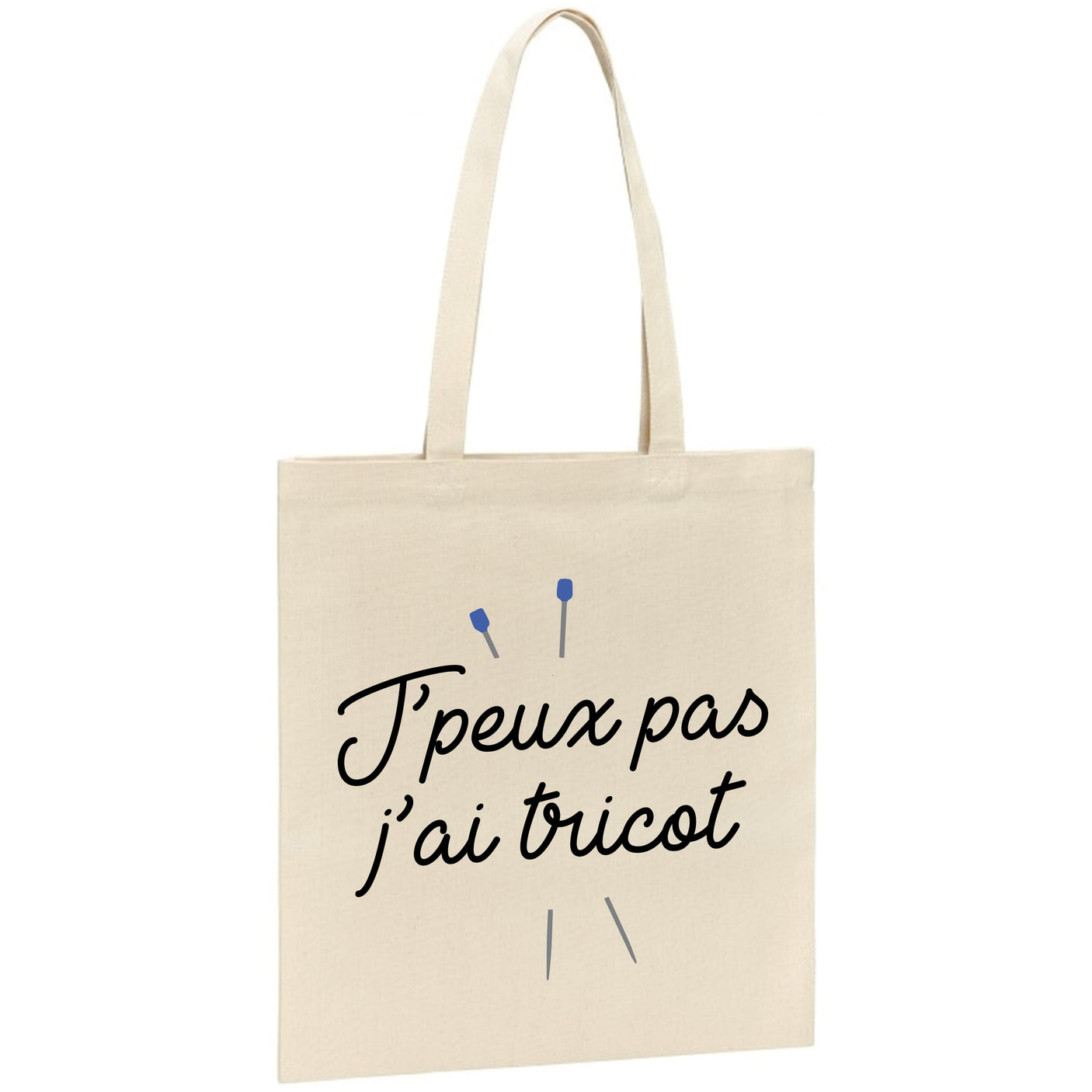 Tote bag J'peux pas j'ai tricot