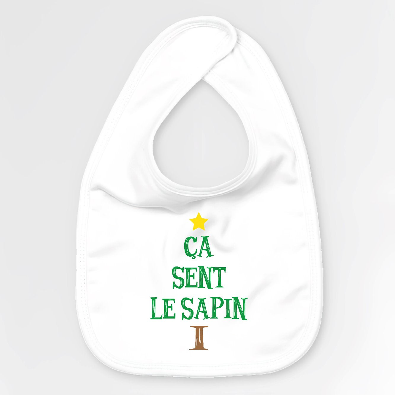 Bavoir Bébé Ça sent le sapin Blanc