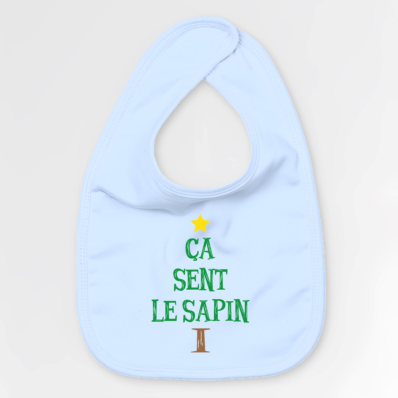 Bavoir Bébé Ça sent le sapin Bleu