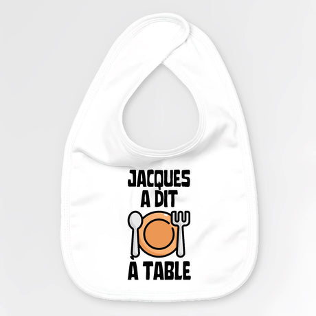 Bavoir Bébé Jacques a dit à table Blanc