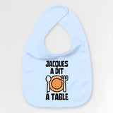 Bavoir Bébé Jacques a dit à table Bleu