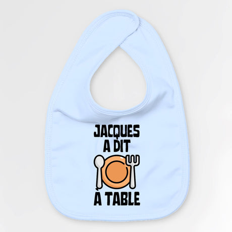 Bavoir Bébé Jacques a dit à table Bleu