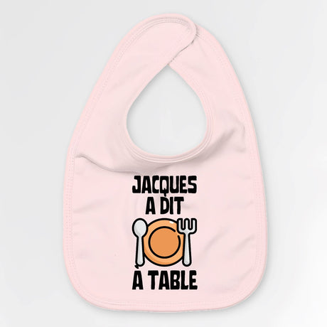 Bavoir Bébé Jacques a dit à table Rose