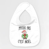 Bavoir Bébé J'peux pas c'est Noël Blanc