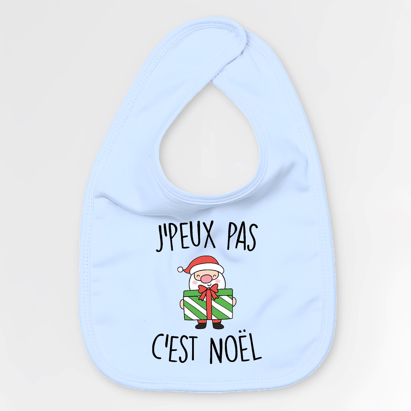 Bavoir Bébé J'peux pas c'est Noël Bleu