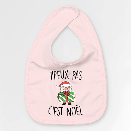 Bavoir Bébé J'peux pas c'est Noël Rose