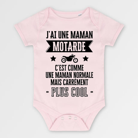 Body Bébé J'ai une maman motarde Rose