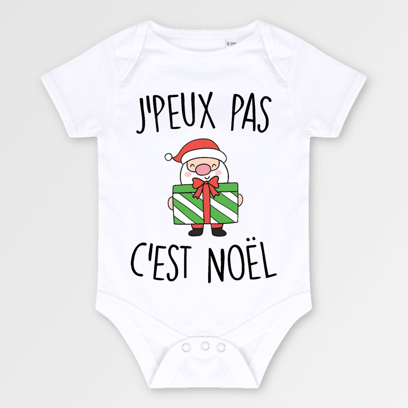 Body Bébé J'peux pas c'est Noël Blanc