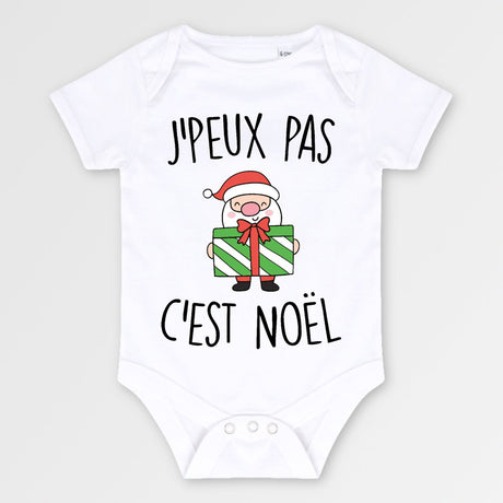 Body Bébé J'peux pas c'est Noël Blanc