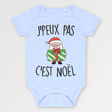 Body Bébé J'peux pas c'est Noël Bleu