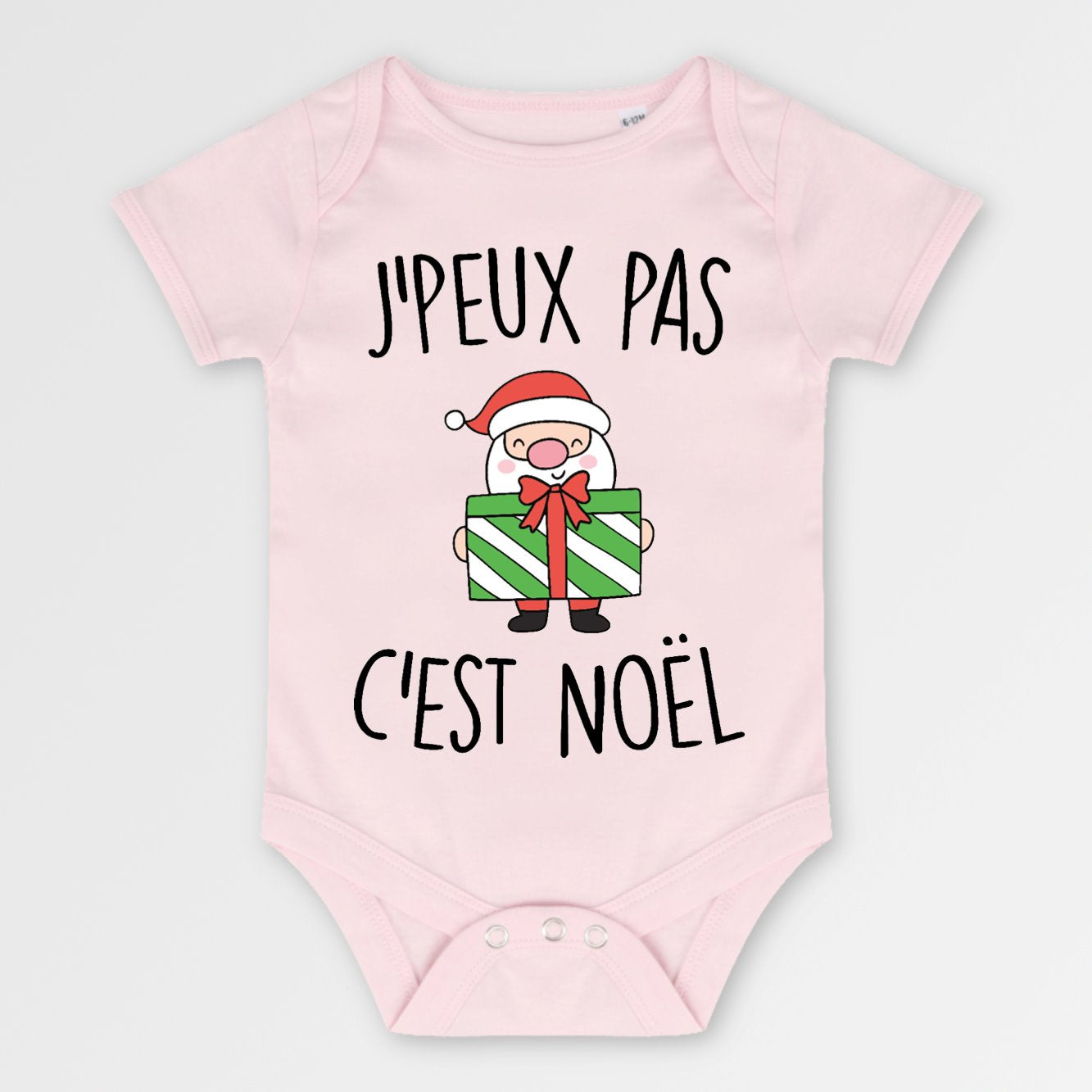 Body Bébé J'peux pas c'est Noël Rose