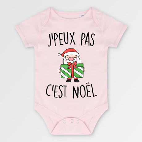 Body Bébé J'peux pas c'est Noël Rose