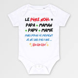 Body Bébé Le Père Noël c'est papa maman papy mamie Blanc