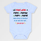 Body Bébé Le Père Noël c'est papa maman papy mamie Bleu