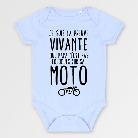 Body Bébé Preuve que papa n'est pas toujours sur sa moto Bleu