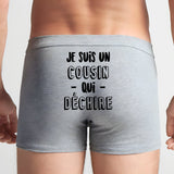 Boxer Homme Cousin qui déchire Gris