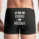 Boxer Homme Cousin qui déchire Noir