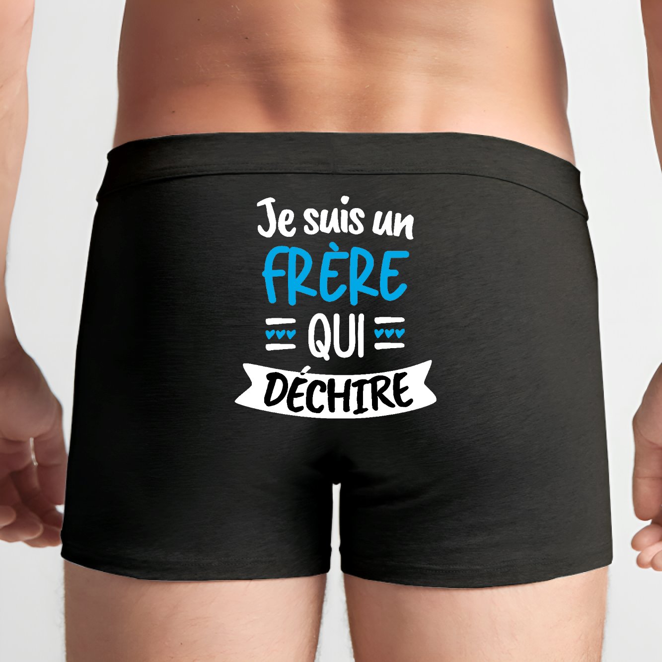 Boxer Homme Frère qui déchire Noir