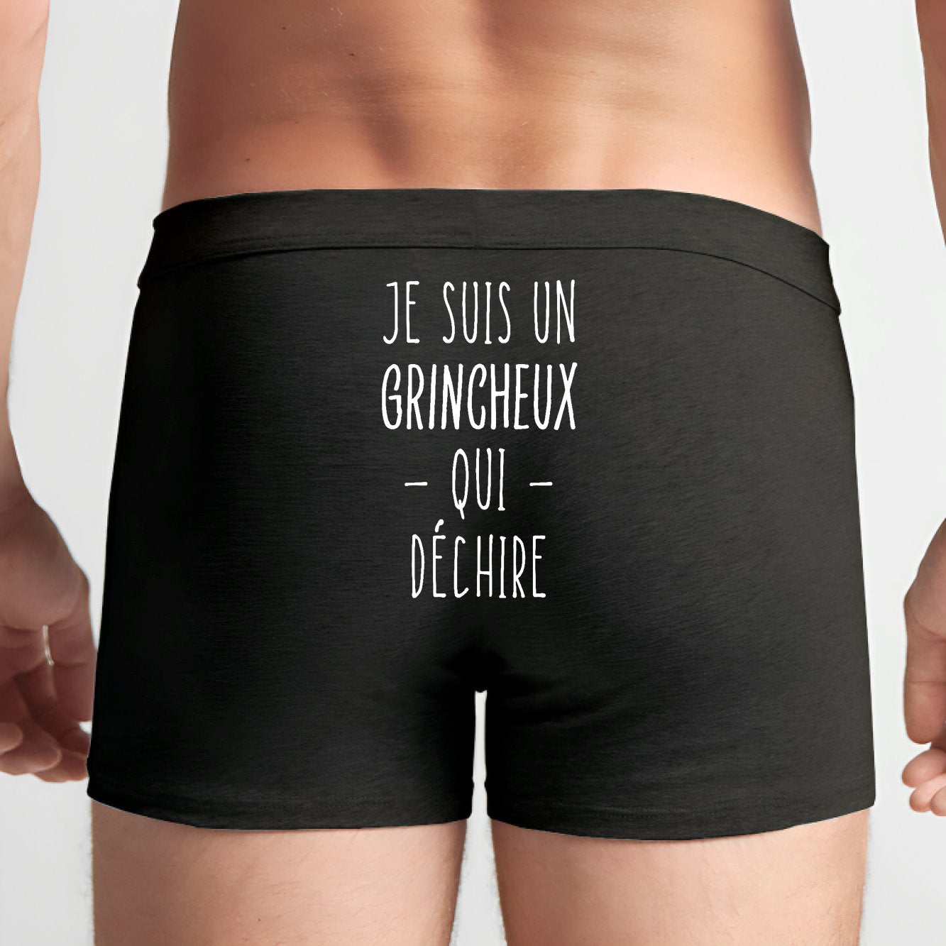 Boxer Homme Grincheux qui déchire Noir