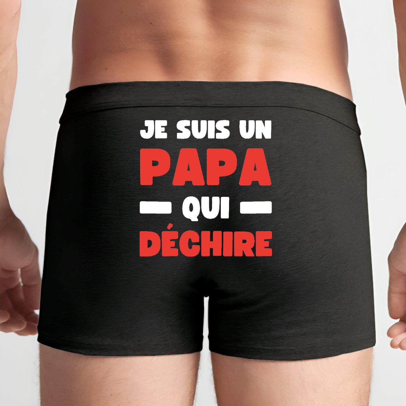 Boxer Homme Papa qui déchire Noir