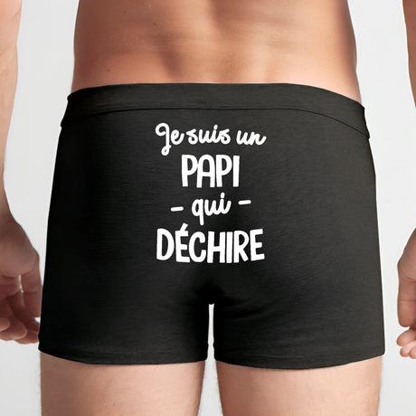 Boxer Homme Papi qui déchire Noir