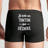 Boxer Homme Tonton qui déchire Noir