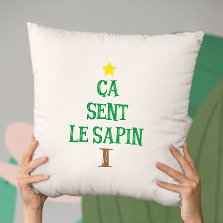 Coussin Ça sent le sapin Beige