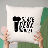 Coussin Glace deux boules Beige