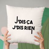 Coussin Je dis ça je dis rien Beige