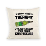 Coussin Je n'ai pas besoin de thérapie juste d'une chartreuse 