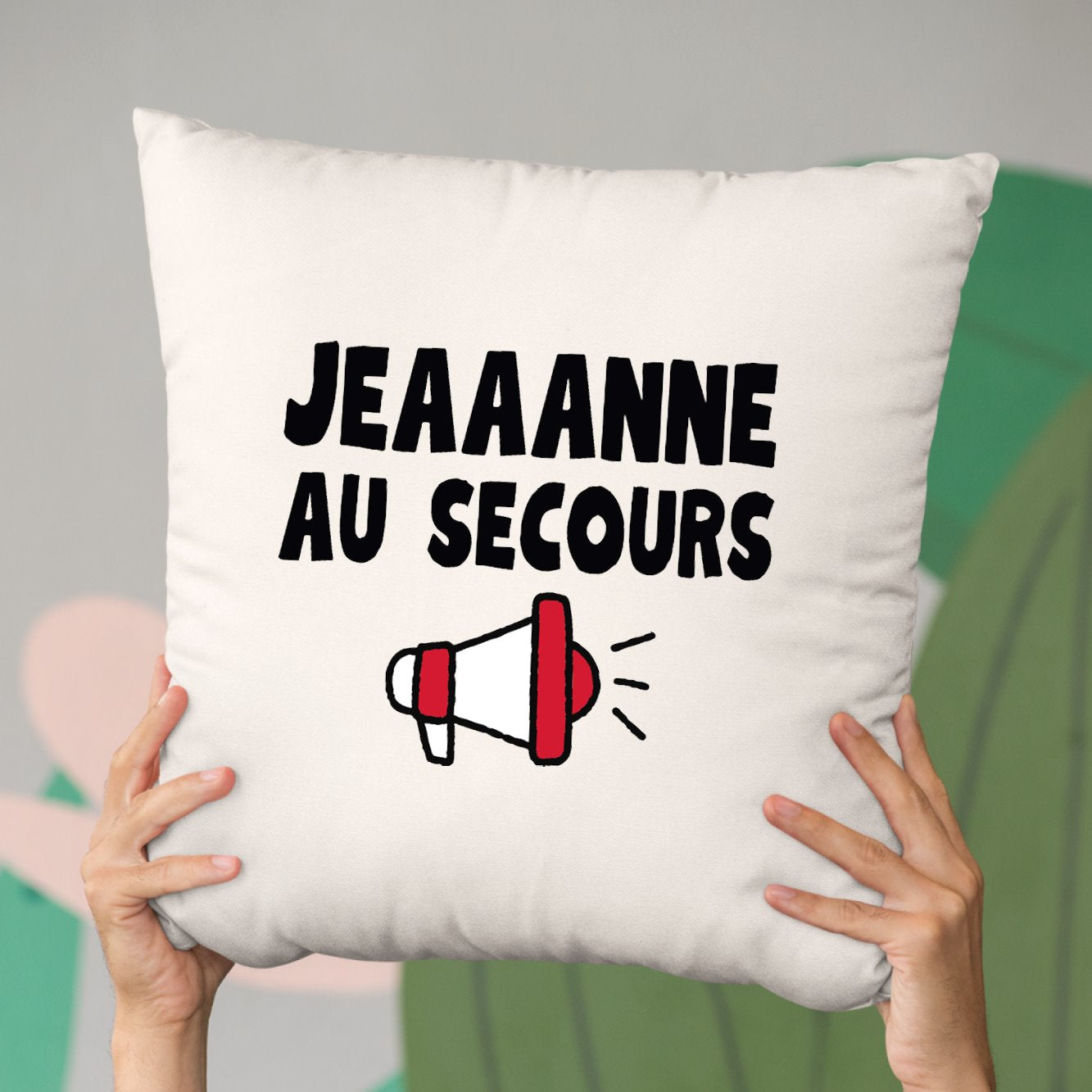 Coussin Jeanne au secours Beige