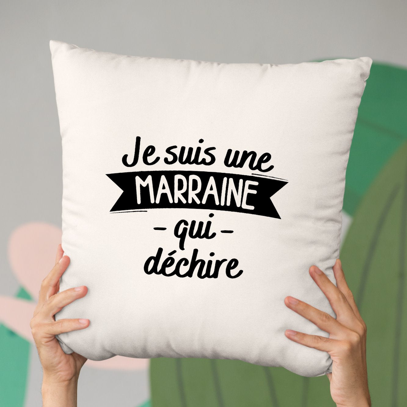 Coussin Marraine qui déchire Beige