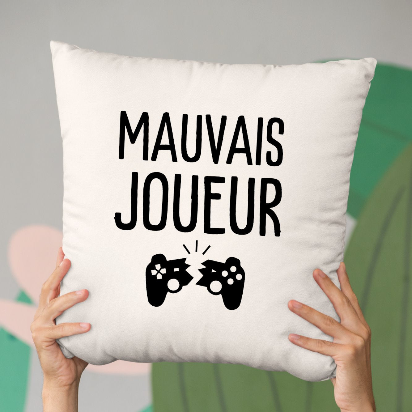 Coussin Mauvais joueur Beige