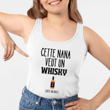 Débardeur Femme Cette nana veut un whisky Blanc