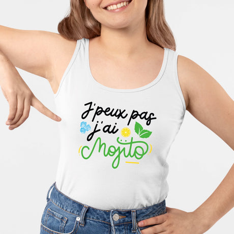 Débardeur Femme J'peux pas j'ai mojito Blanc