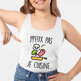 Débardeur Femme J'peux pas je cuisine Blanc