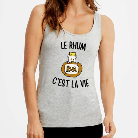 Débardeur Femme Le rhum c'est la vie Gris