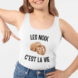 Débardeur Femme Les noix c'est la vie Blanc