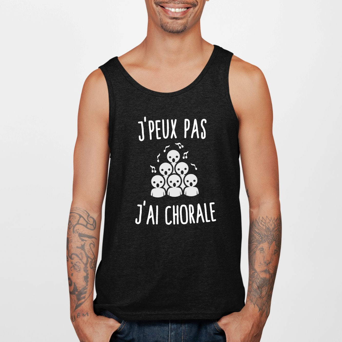 Débardeur Homme J'peux pas j'ai chorale Noir