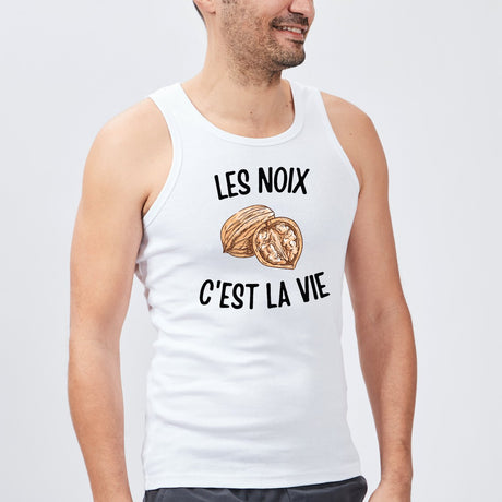 Débardeur Homme Les noix c'est la vie Blanc