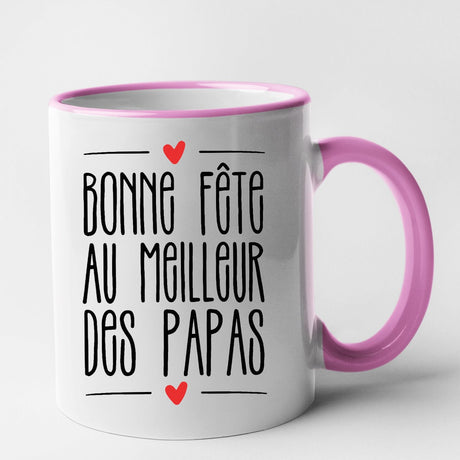 Mug Bonne fête au meilleur des papas Rose