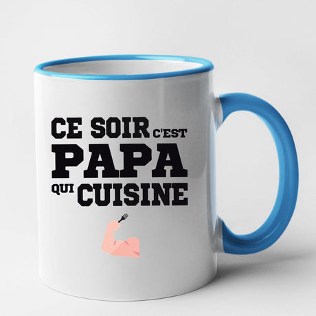 Mug Ce soir c'est papa qui cuisine Bleu